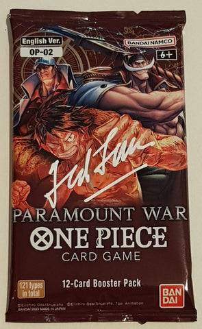 One Piece Card Game OP-02 Paramount War Sealed Booster Pack (Signed by Ted Lewis)