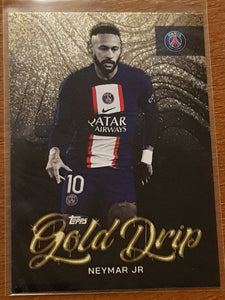 2022-23 Topps Paris Saint-Germain Team Set Gold Drip Neymar Jr. #46 Trading Card