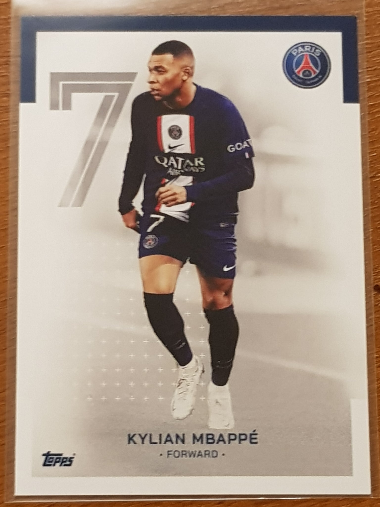 2022-23 Topps Paris Saint-Germain Team Set First Team Base Kylian Mbappe #17 Trading Card