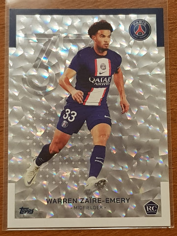 2022-23 Topps Paris Saint-Germain Team Set First Team Warren Zaïre-Emery #10 Icy Parallel Rookie Card