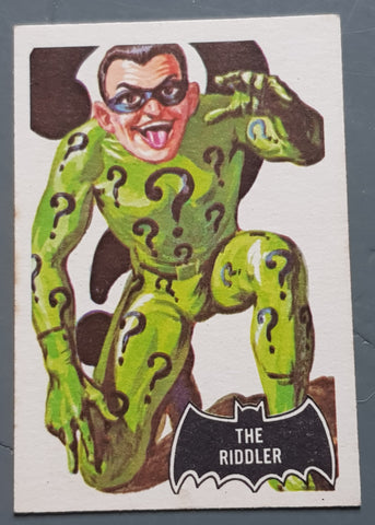 1966 Batman Black Bat Series The Riddler #36 Trading Card (English Orange back)