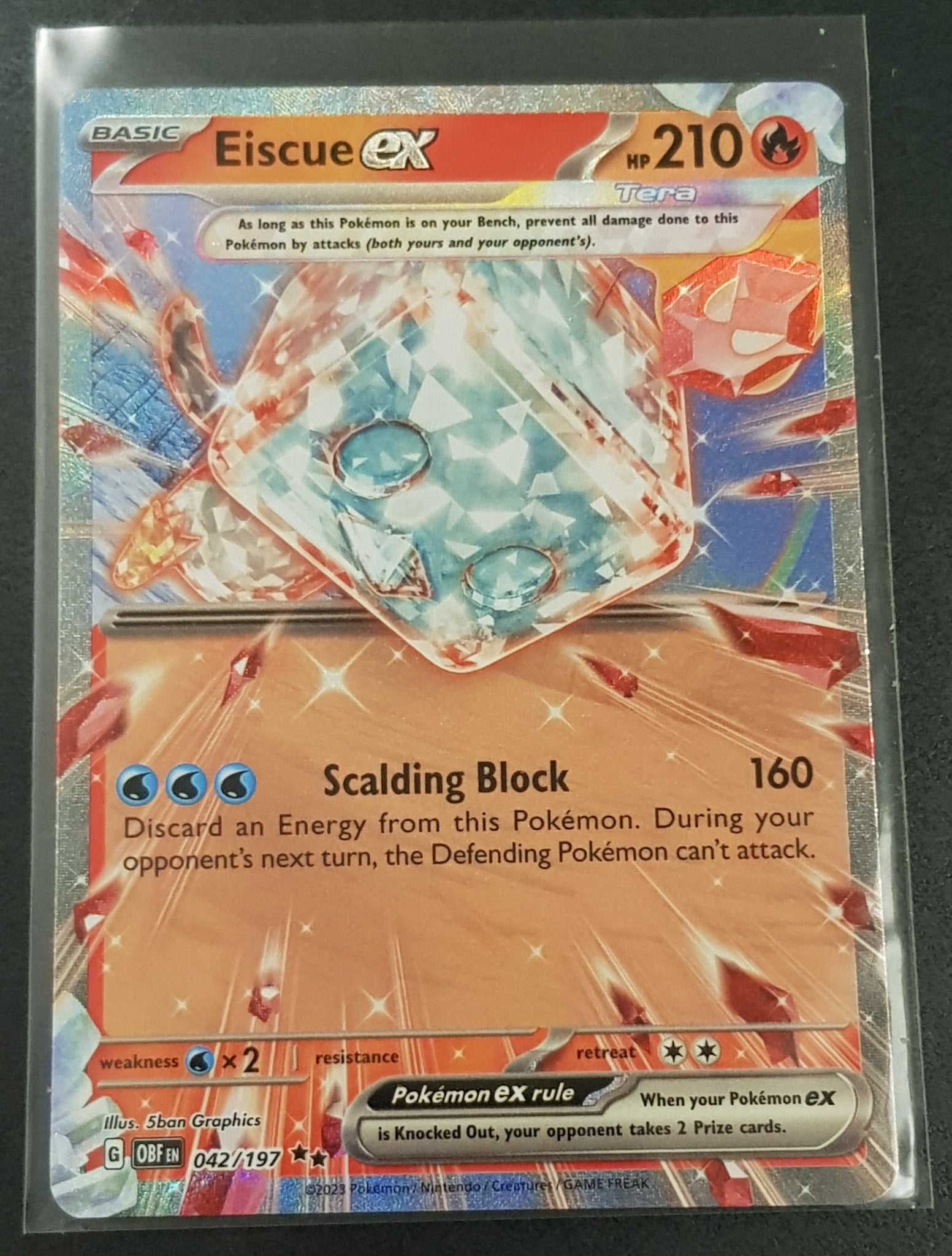 Pokemon Scarlet and Violet Obsidian Flames Eiscue Ex #042/197 Holo Tra – Rotterdam Comics