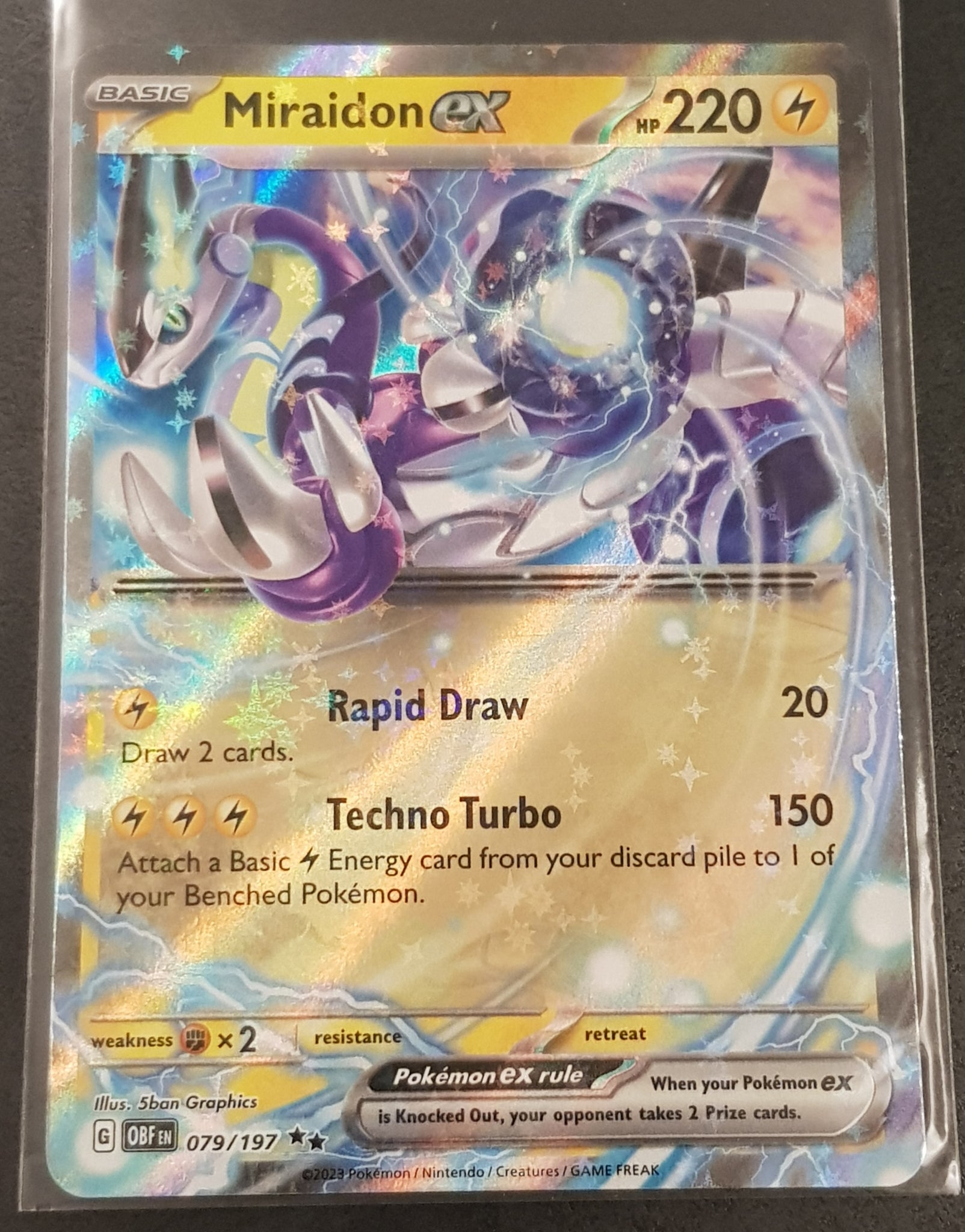Pokemon Scarlet and Violet Obsidian Flames Miraidon Ex #079/197 Holo T Rotterdam Comics Pokemon Scarlet and Violet Obsidian Flames Miraidon Ex #079/197 Holo T Rotterdam Comics