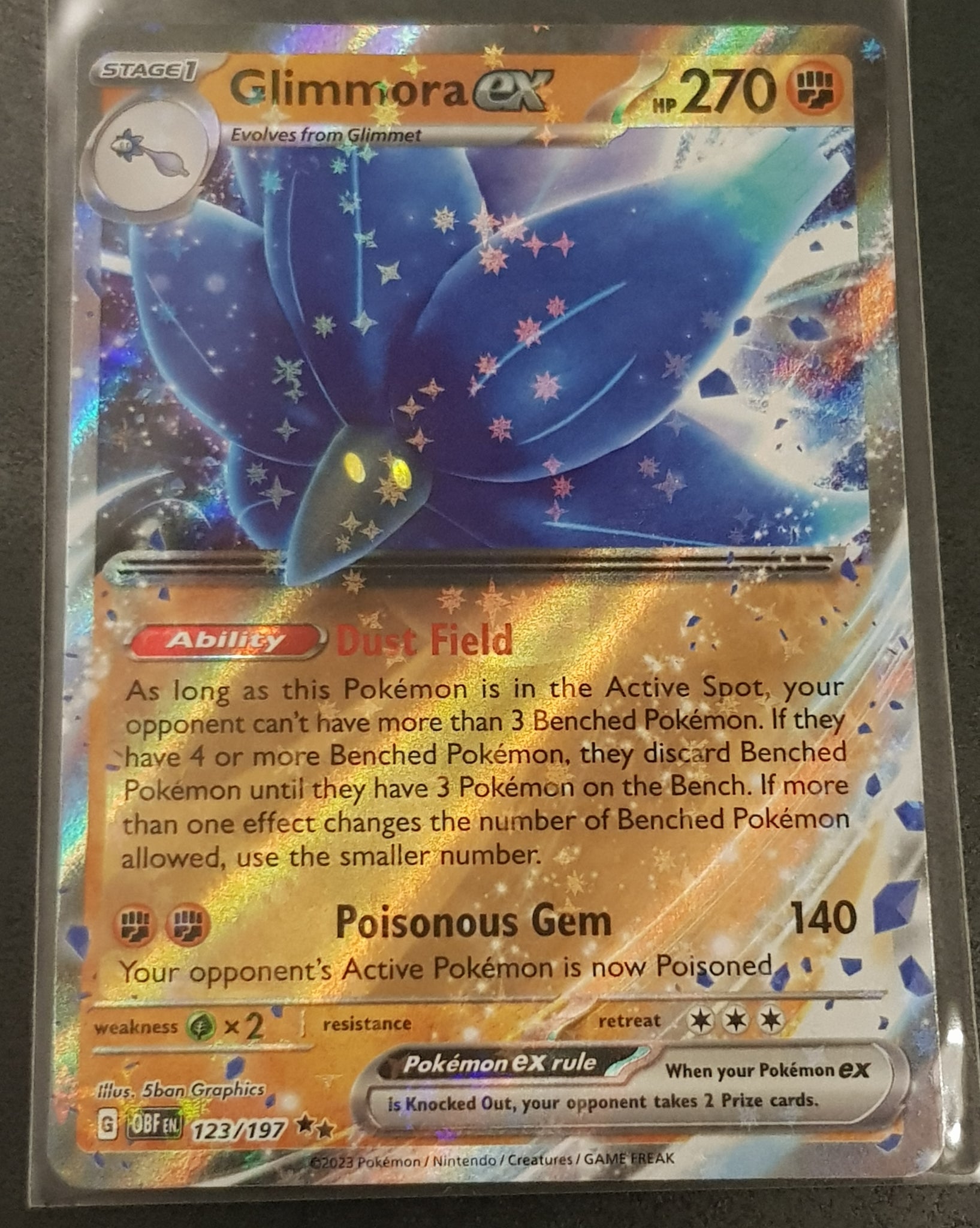 glimmora pokemon card price Pokemon Scarlet and Violet Obsidian Flames Glimmora Ex #123/197 Holo T – Rotterdam Comics