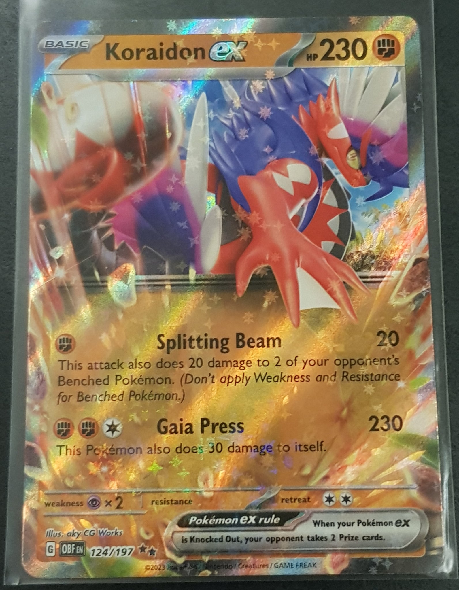 Pokemon Scarlet and Violet Obsidian Flames Koraidon Ex #124/197 Holo T Rotterdam Comics Pokemon Scarlet and Violet Obsidian Flames Koraidon Ex #124/197 Holo T Rotterdam Comics