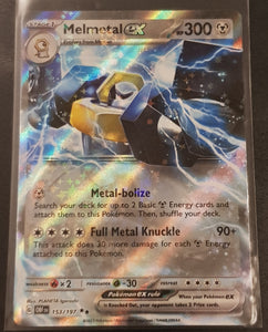 Pokemon Scarlet and Violet Obsidian Flames Melmetal Ex #153/197 Holo T Rotterdam Comics Pokemon Scarlet and Violet Obsidian Flames Melmetal Ex #153/197 Holo T Rotterdam Comics