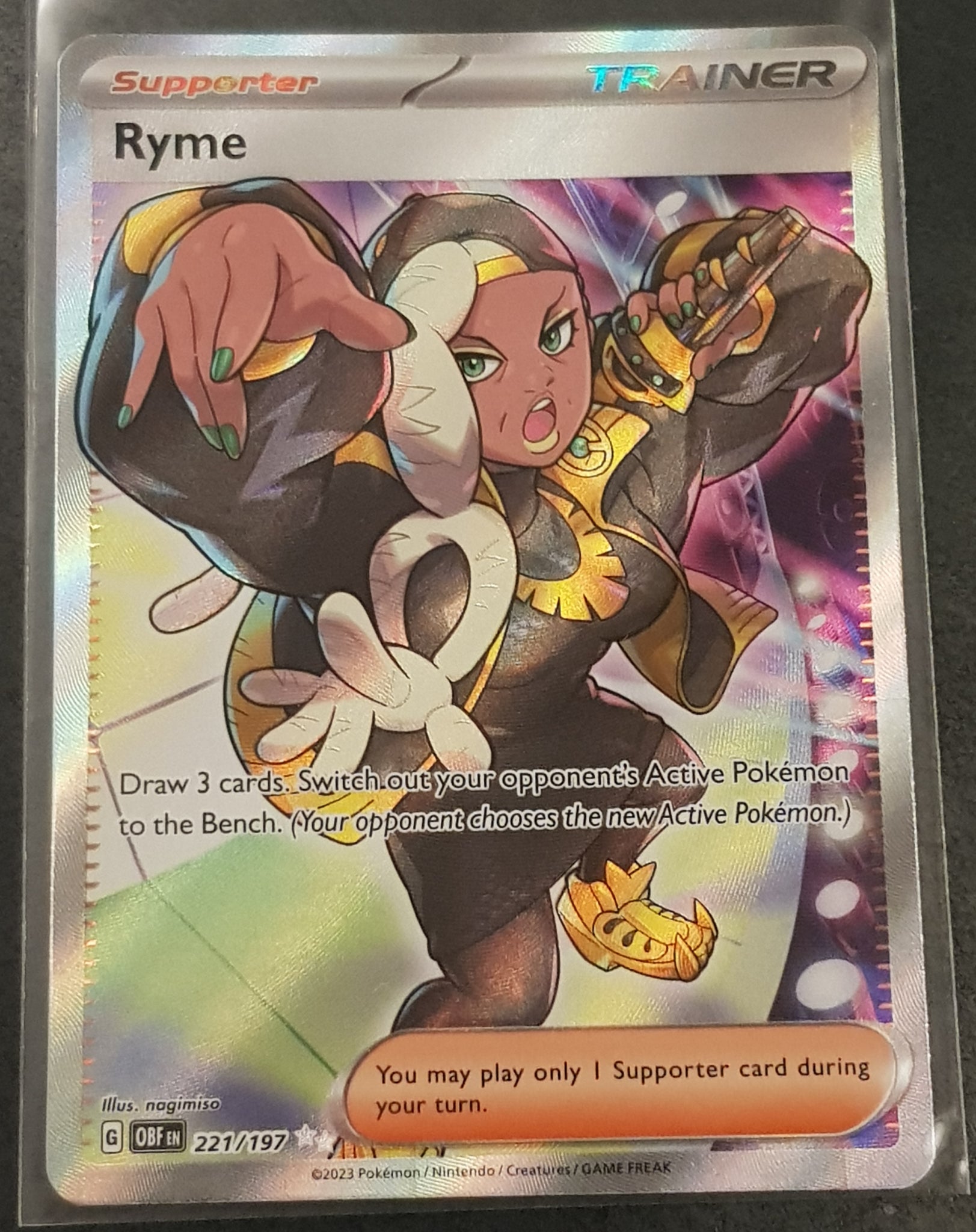 ryme pokemon card Pokemon Scarlet and Violet Obsidian Flames Ryme #221/197 Full Art Ultr – Rotterdam Comics