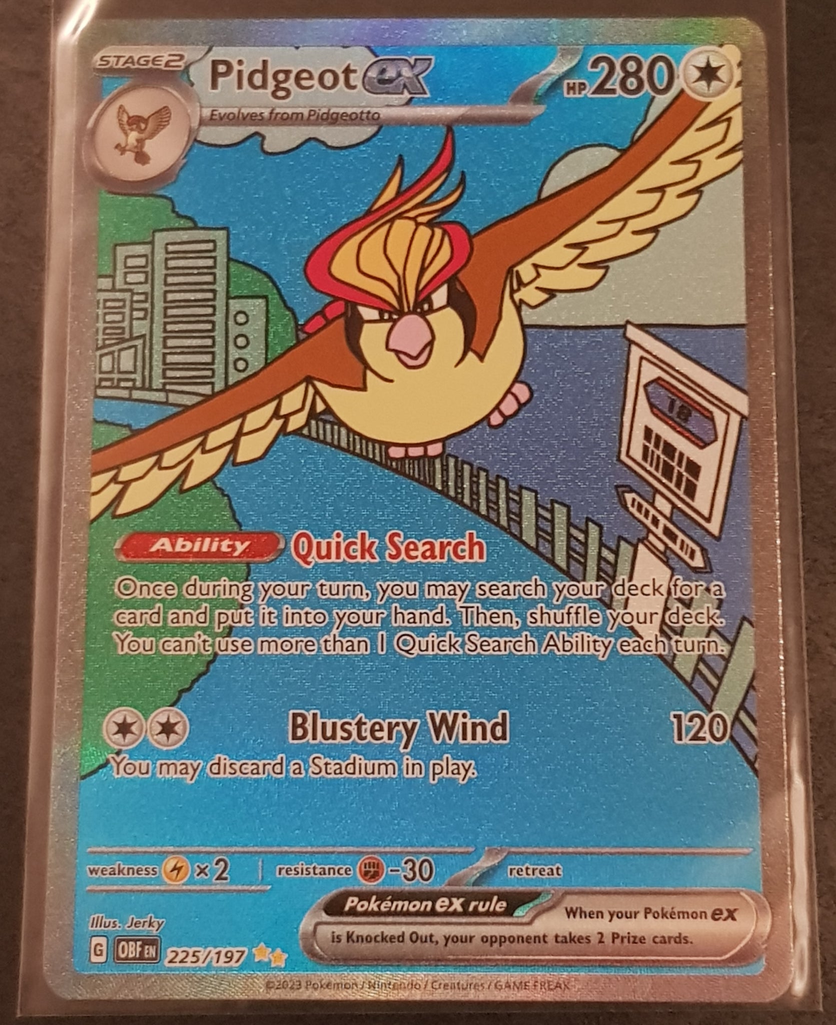 rare pidgeot pokemon card Pokemon Scarlet and Violet Obsidian Flames Pidgeot Ex #225/197 Illustr – Rotterdam Comics