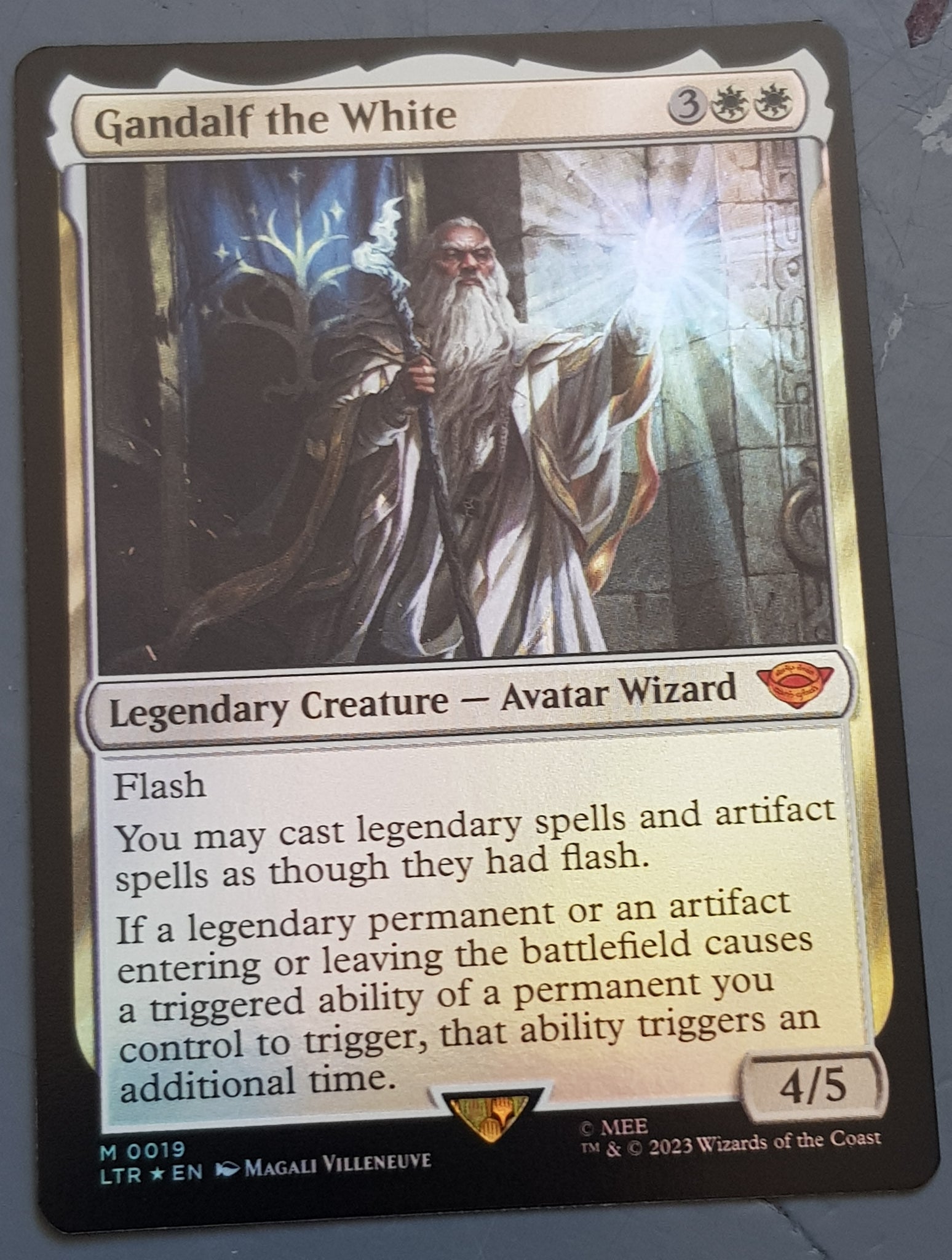 Magic the Gathering Lord of the Rings Gandalf the White LTR #019 Foil Trading Card