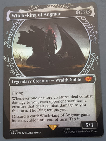 Magic the Gathering Lord of the Rings Witch-King of Angmar LTR #311 Showcase Foil Trading Card