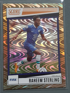 2022-23 Panini Score FIFA Raheem Sterling #35 Bronze Swirl Parallel /55 Trading Card