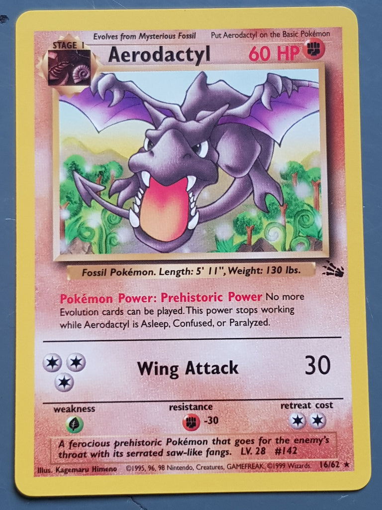 Pokemon Fossil Aerodactyl #16/62 Non- Holo Trading Card Rotterdam Comics Pokemon Fossil Aerodactyl #16/62 Non- Holo Trading Card Rotterdam Comics