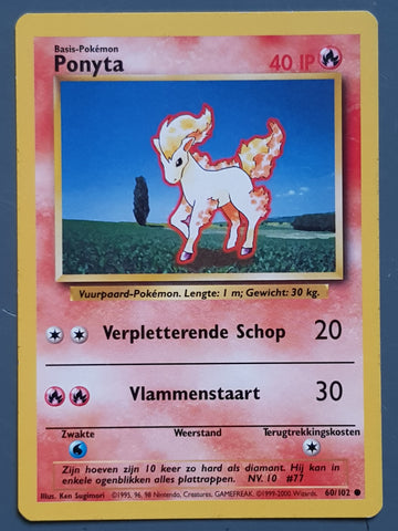 Pokemon Dutch Base Ponyta #60/102 Trading Card