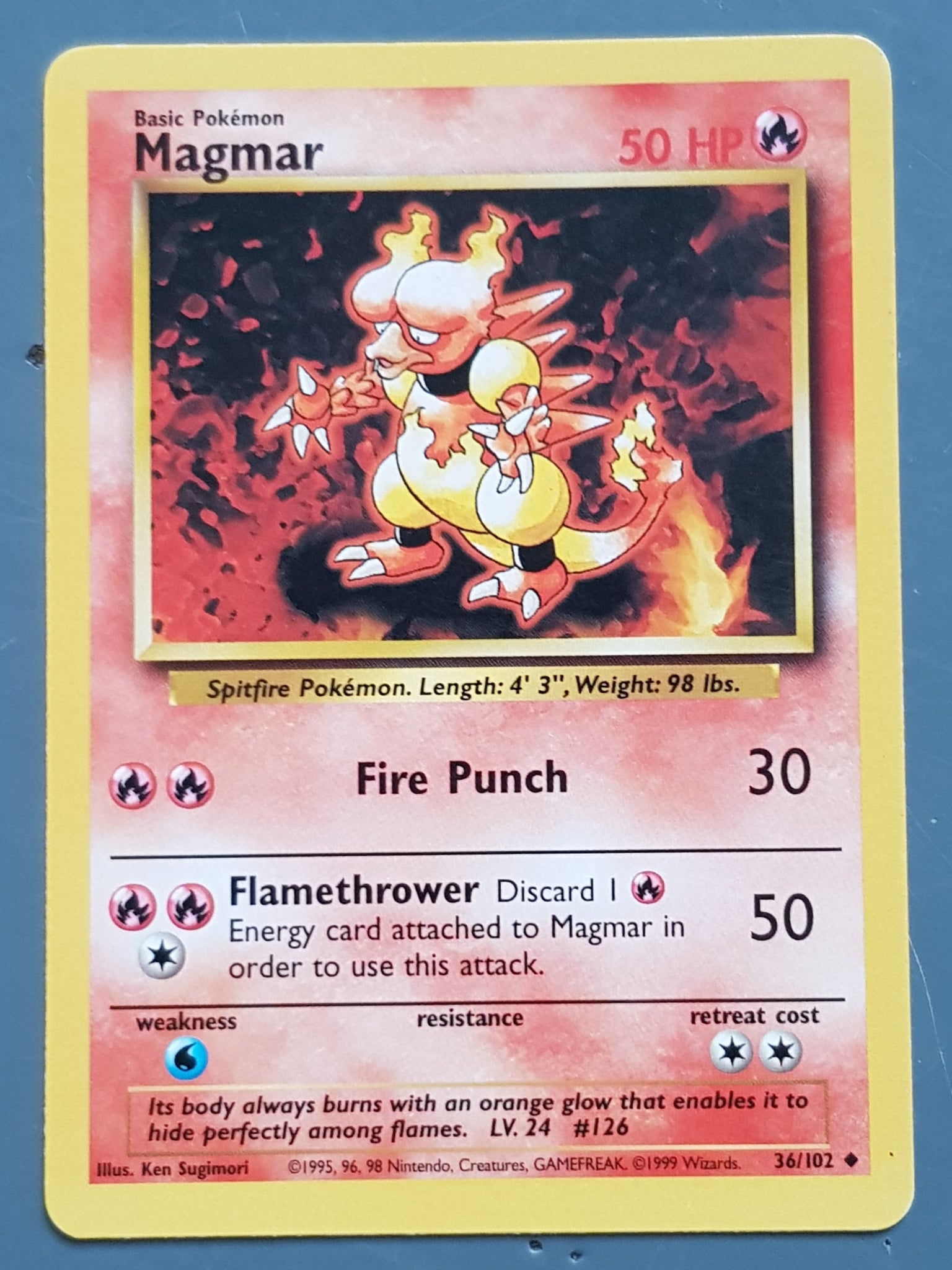 Pokemon Base Magmar #36/102 Trading Card Rotterdam Comics Pokemon Base Magmar #36/102 Trading Card Rotterdam Comics