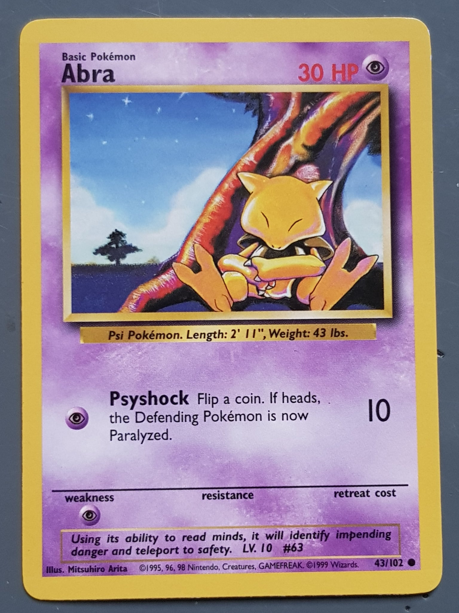 Pokemon Base Abra #43/102 Trading Card