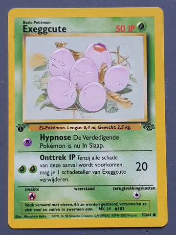 Pokemon Dutch Jungle Exeggcute (1st Edition) #52/64 Trading Card
