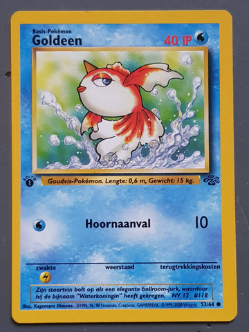 Pokemon Dutch Jungle Goldeen (1st Edition) #53/64 Trading Card