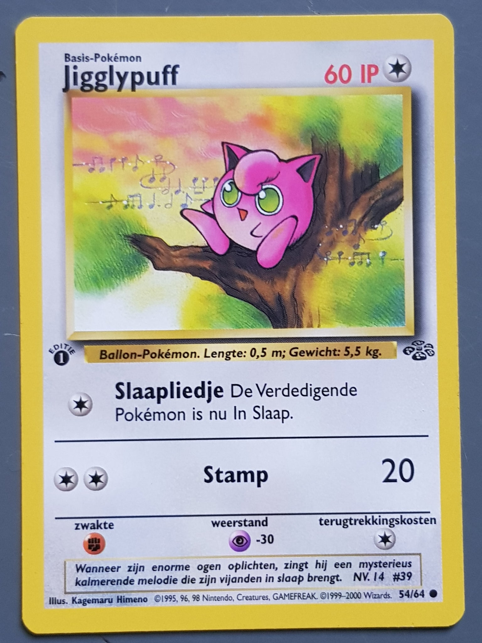 Pokemon Dutch Jungle Jigglypuff (1st Edition) #54/64 Trading Card Pokemon Dutch Jungle Jigglypuff (1st Edition) #54/64 Trading Card