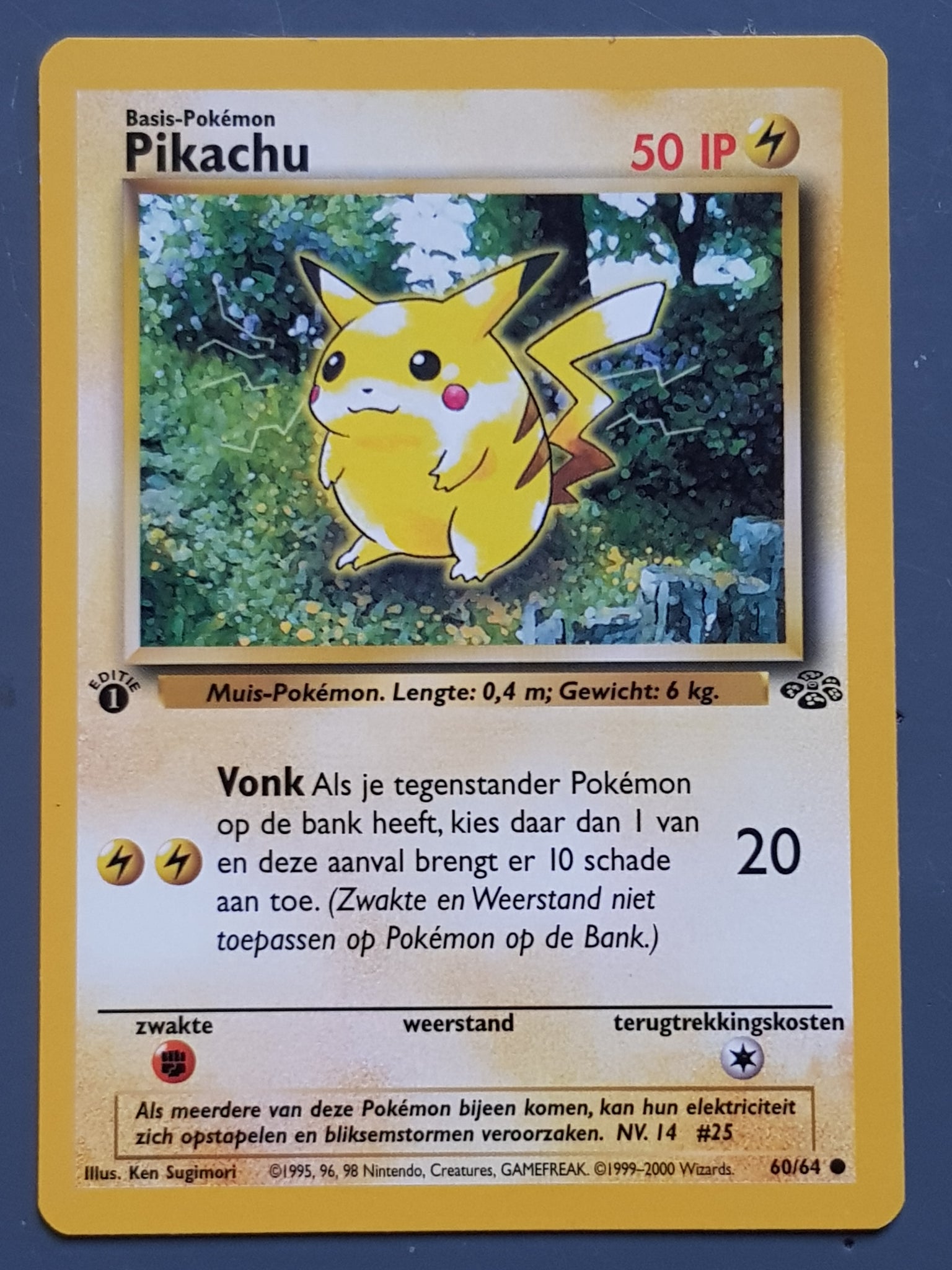 Pokemon Dutch Jungle Pikachu (1st Edition) #60/64 Trading Card Rotterdam Comics Pokemon Dutch Jungle Pikachu (1st Edition) #60/64 Trading Card Rotterdam Comics