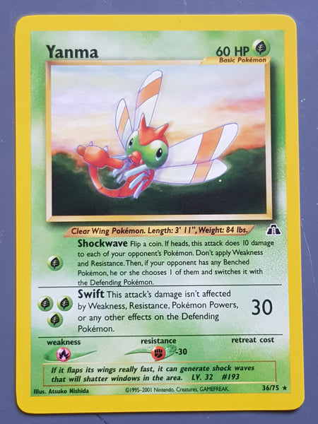 Pokemon Neo Discovery Yanma #36/75 Non-Holo Trading Card