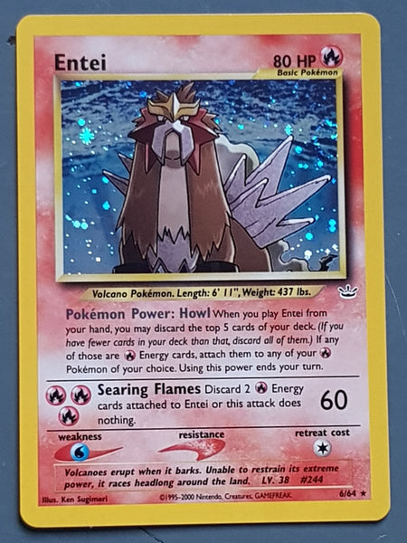 Pokemon Neo Revelation Entei #6/64 Holo Trading Card