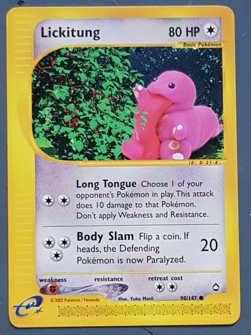 Pokemon Aquapolis Lickitung #90/147 Trading Card