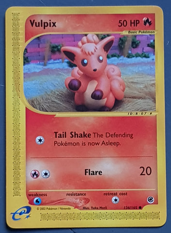Pokemon Expedition Vulpix #136/165 Trading Card