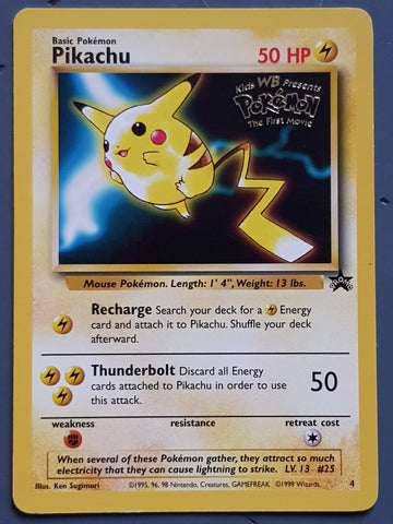 Pokemon Pikachu Black Star Promo #4 Trading Card