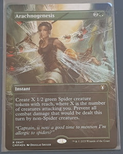 Magic the Gathering Commander Masters Arachnogenesis #647 (Extended Art) Foil Trading Card