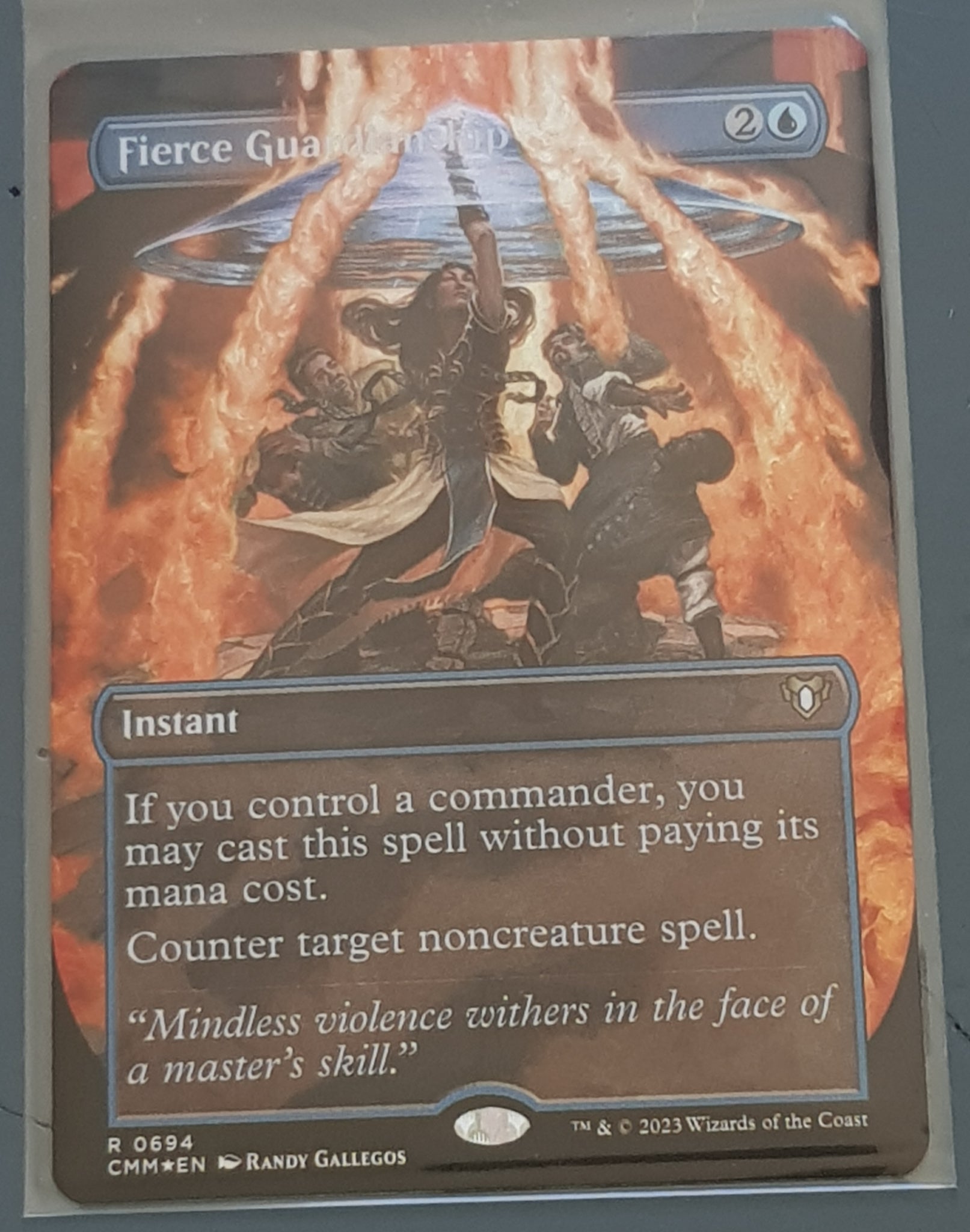 Magic the Gathering Commander Masters Fierce Guardship #694 (Extended Art) Foil Trading Card