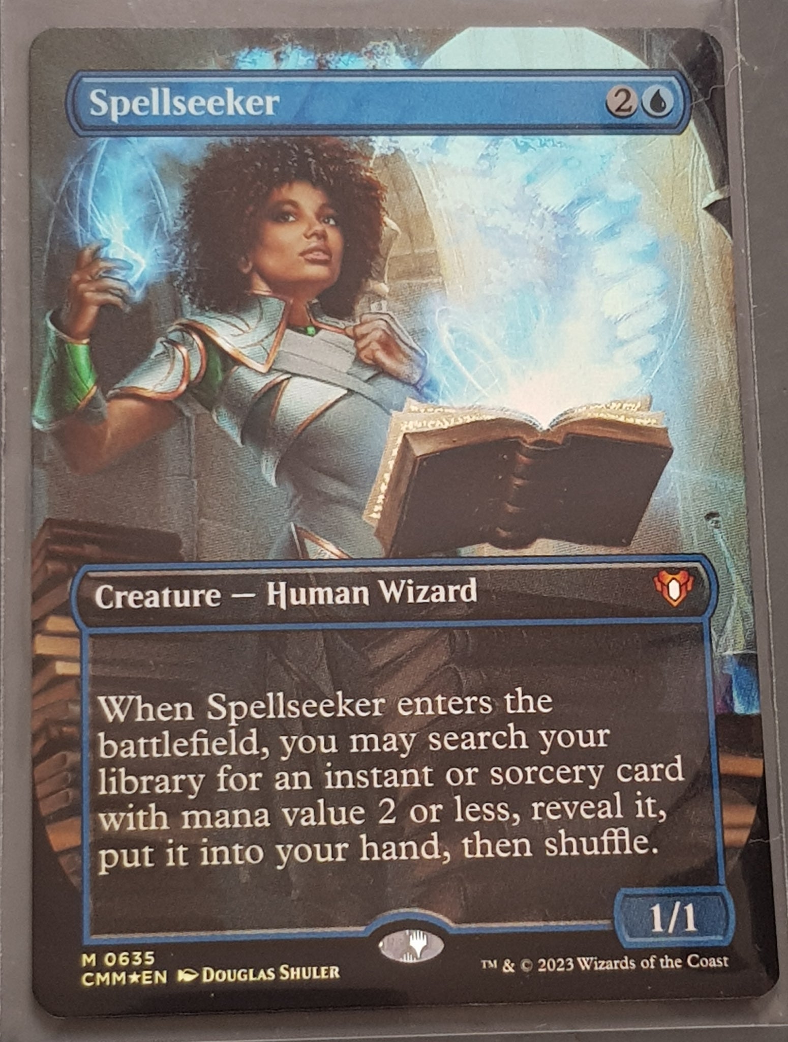Magic the Gathering Commander Masters Spellseeker #635 (Extended Art) Foil Trading Card