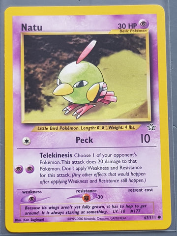 Pokemon Neo Genesis Natu #67/111 Trading Card