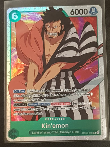 One Piece Card Game OP-01 Romance Dawn Kin'emon #OP01-040 SR Foil Trading Card