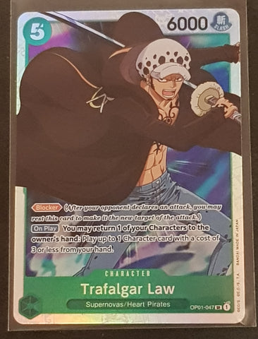 One Piece Card Game OP-01 Romance Dawn Trafalgar Law #OP01-047 SR Foil Trading Card