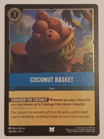 Disney Lorcana the First Chapter Coconut Basket #166/204 Foil Trading Card