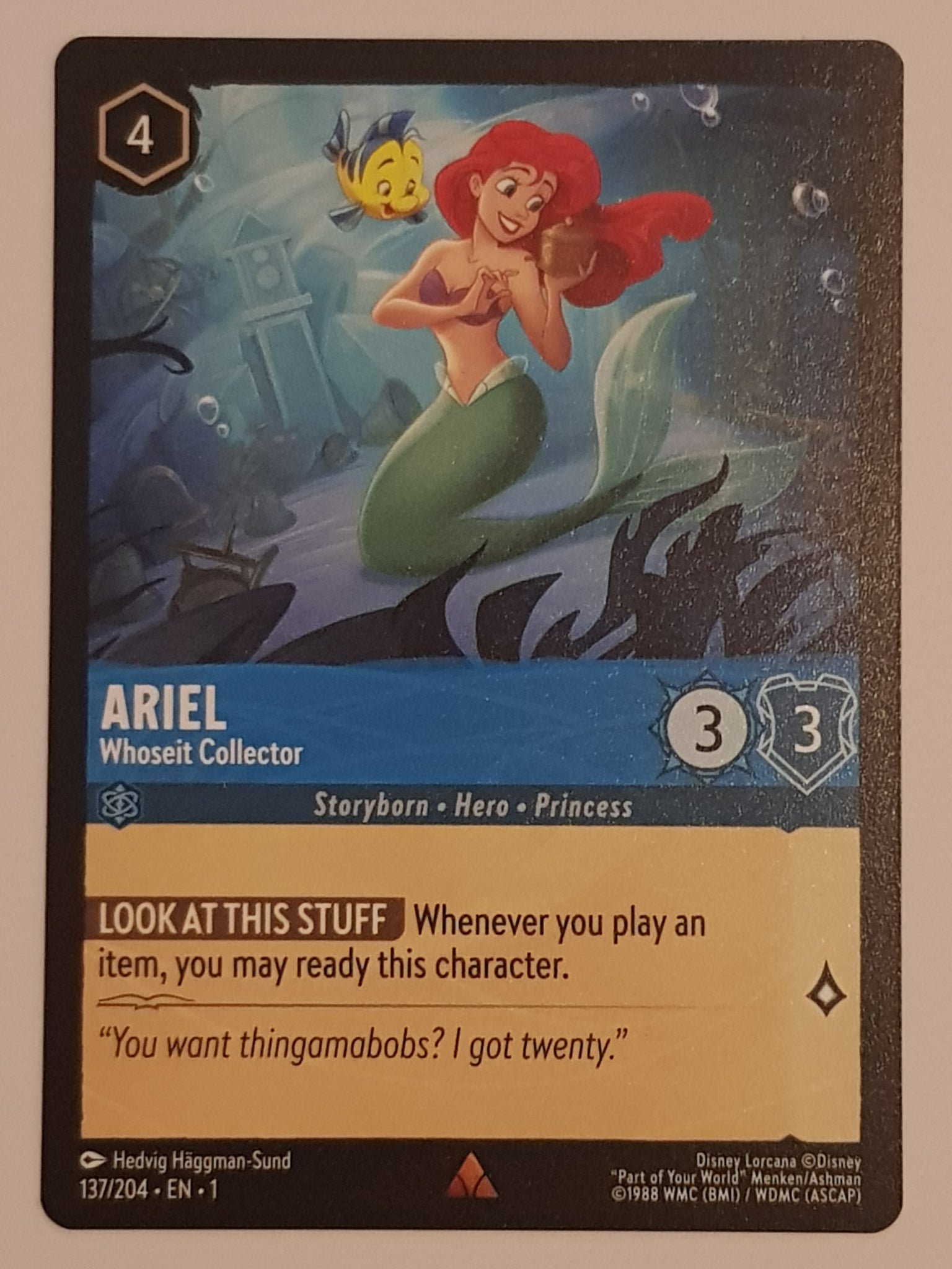 Disney Lorcana the First Chapter Ariel Whoseit Collector #137/204 Rare Trading Card