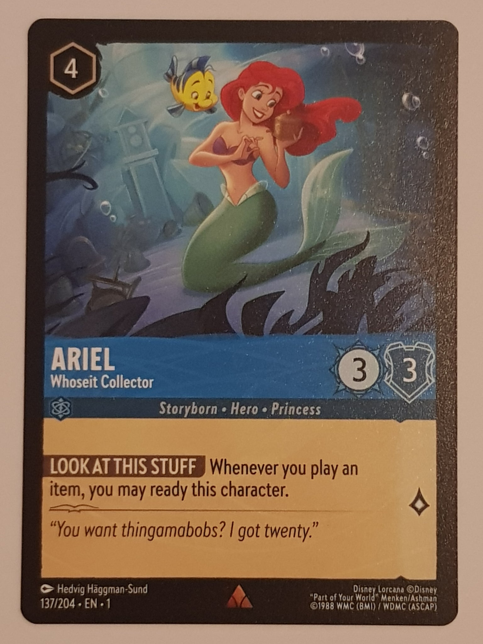 Disney Lorcana the First Chapter Ariel Whoseit Collector #137/204 Rare Rotterdam Comics Disney Lorcana the First Chapter Ariel Whoseit Collector #137/204 Rare Rotterdam Comics