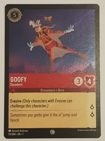 Disney Lorcana the First Chapter Goofy Daredevil #111/204 Foil Trading Card