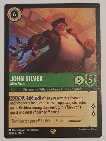 Disney Lorcana the First Chapter John Silver Alien Pirate #82/204 Legendary Rare Trading Card