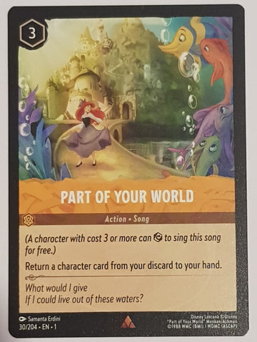 Disney Lorcana the First Chapter Part of Your World #30/204 Rare Trading Card