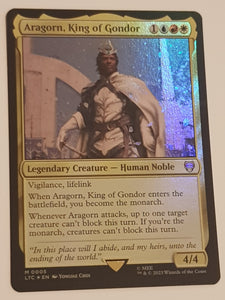 Magic the Gathering Lord of the Rings Aragorn, King of Gondor LTC #005 Foil Trading Card