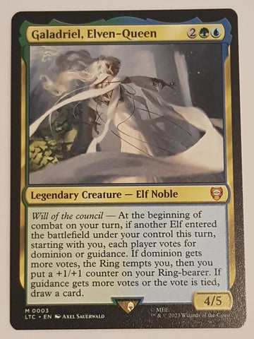 Magic the Gathering Lord of the Rings Galadriel, Elven-Queen LTC #003 Trading Card