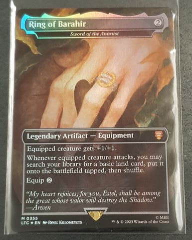 Magic the Gathering Lord of the Rings Sword of the Animist LTC #355 (Extended Art) Foil Trading Card
