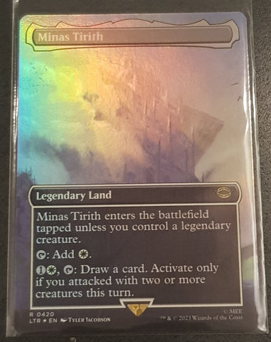 Magic the Gathering Lord of the Rings Minas Tirith LTR #420 (Extended Art) Foil Trading Card