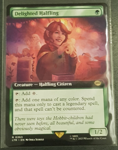 Magic the Gathering Lord of the Rings Delighted Halfling LTR #363 (Extended Art) Trading Card