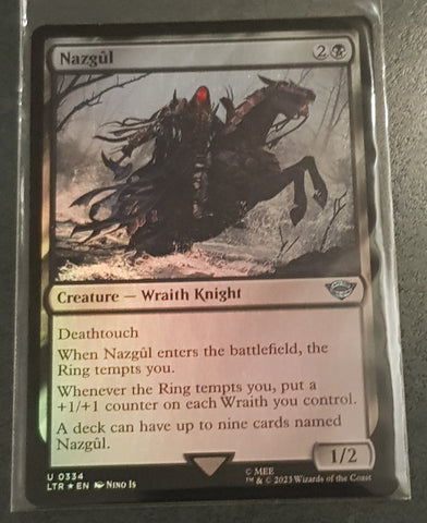 Magic the Gathering Lord of the Rings Nazgul LTR #334 Foil Trading Card
