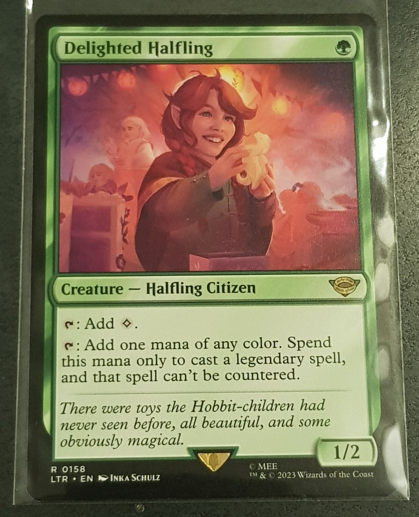 halfling cards mtg Magic the Gathering Lord of the Rings Delighted Halfling LTR #158 Trad – Rotterdam Comics