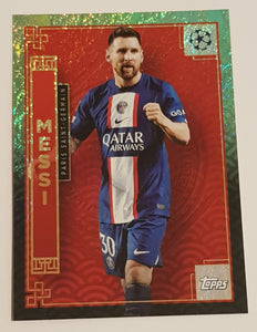 2022-23 Topps UEFA Club Competitions Jade Edition Lionel Messi Chinese New Year #NY-1 Trading Card