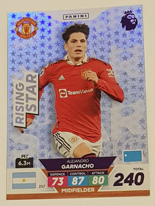 2022-23 Panini Adrenalyn XL Premier League Alejandro Garnacho Rising Star #257 Rookie Card