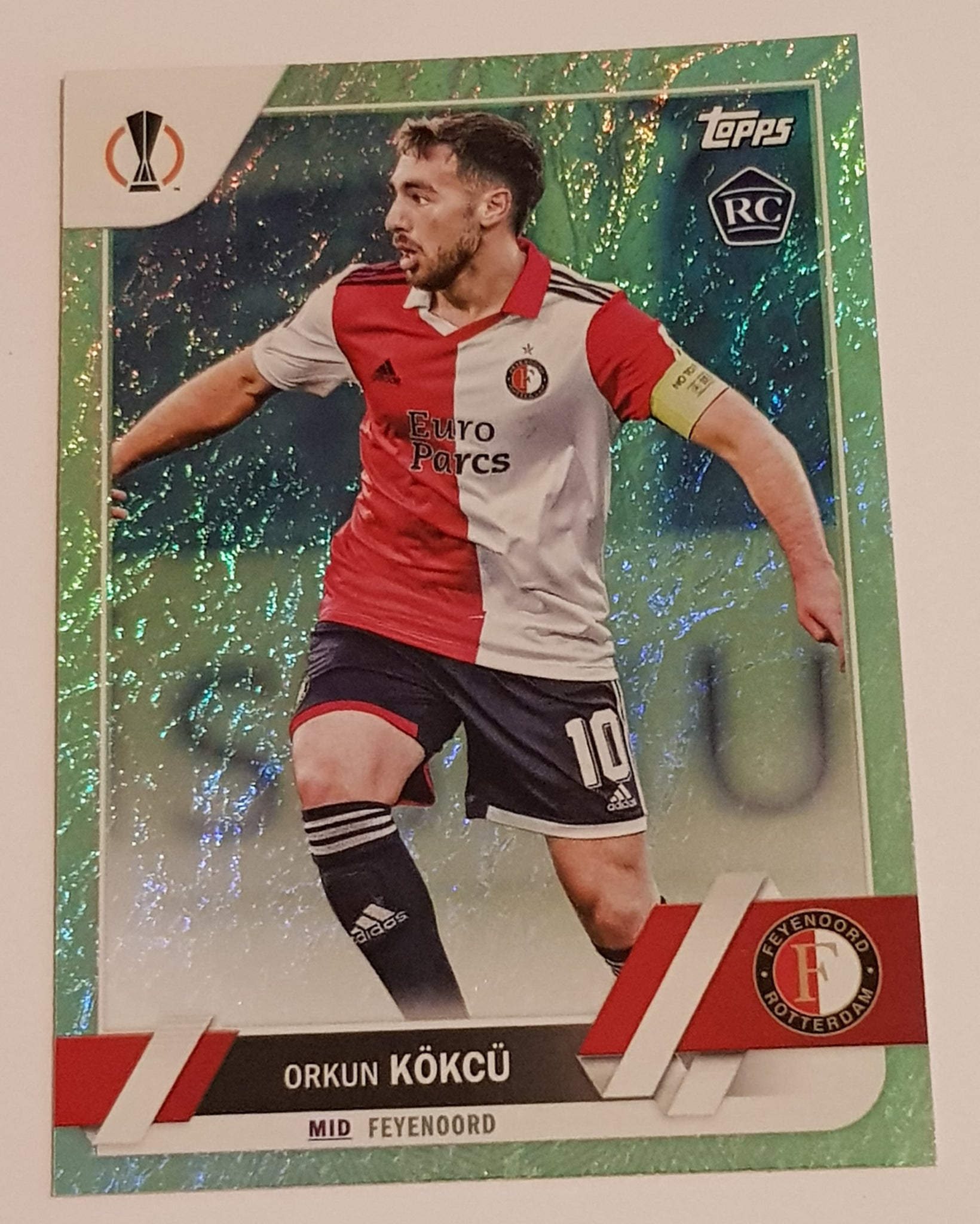 2022-23 Topps UEFA Club Competitions Jade Edition Orkun Kokcu #151 Base Rookie Card